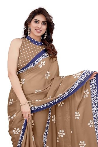 Image of MIRCHI FASHION Saree for Woman Chiffon Batik Printed | Lightweight Daily Wear Women's Office Sari with Blouse Piece (Available in 40 Colours)