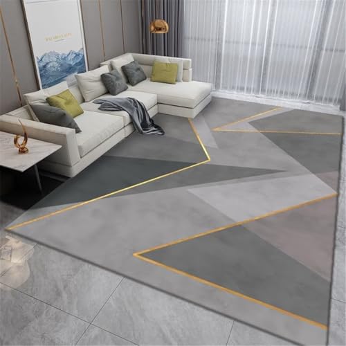 Tapis de chambre moderne à lignes simples grises durables