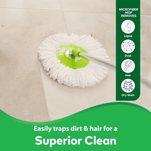 Image of Scotch-Brite Twin Bucket Spin Mop with Easy Wring & Rinse System, 360 Adjustable Handle, High Absorbency Microfiber for Deep Cleaning on All Floor Types