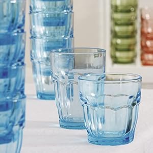 Bormioli Rocco Rock Bar Lounge 125 oz Stackable Long Beverage Glass for Cocktails Cold Drinks Soda or Water 6 Count Pack of 1 Ice Blue