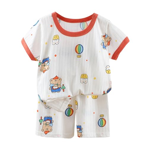 Baby Boys Girls Soft Cotton 𝐏a𝐣amas Toddler Short Sleeve 𝐏a𝐣ama Sets Cute Cartoon Print 2-Piece 𝐒lee𝐩wear 𝐋oun𝐠ewear