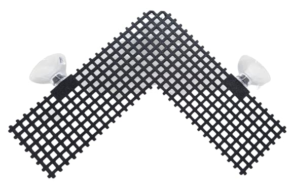 Moosgitter Ecke (schwarz) mit Saugnäpfen/Moose Aquascaping Dekoration Bucephlandra