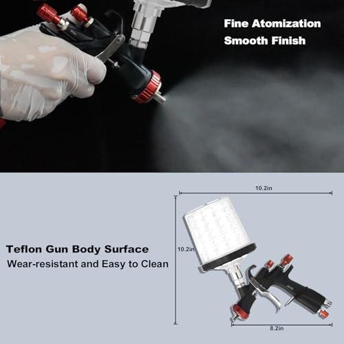 AEROPRO Tools R500 LVLP Air Spray Gun with 22 Ounce Disposable Paint Cups, A610 Paint Guns Automotive, Car Paint Gun Sprayer, Paint Gun for House Painting, Car, Furniture, Varnish and Top Coat