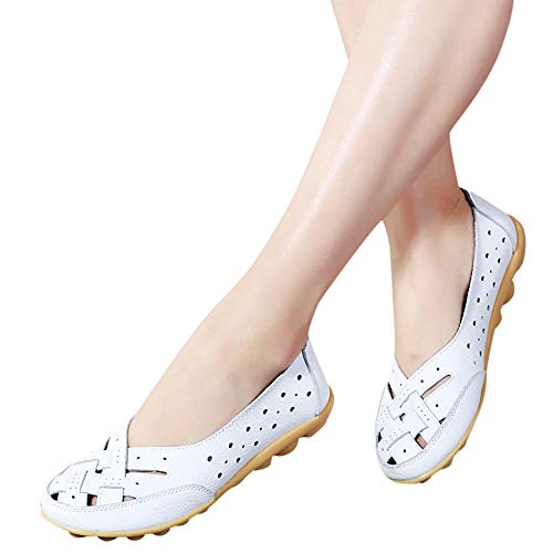 Fannyfuny Sandalias Sandalias Mujer Verano Romanas De Punta Plana Gran Tamaño Zapato de agujero Sandalias De Estilo Informal de Roma Sandalia Informal Cómodo 35-44