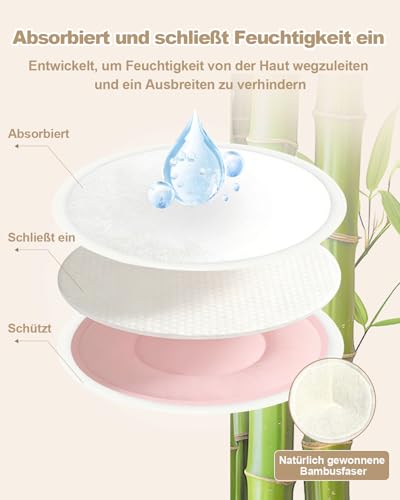 Oiomniv Bio Wiederverwendbare Stilleinlagen 14er Pack, Waschbare Stillpads aus Bambus-Viskose, Weich & Saugstark, Hautfreundlich & Nachhaltig, Mit Wäschesack & Reisebeutel für Stillzeit & Milchlecks