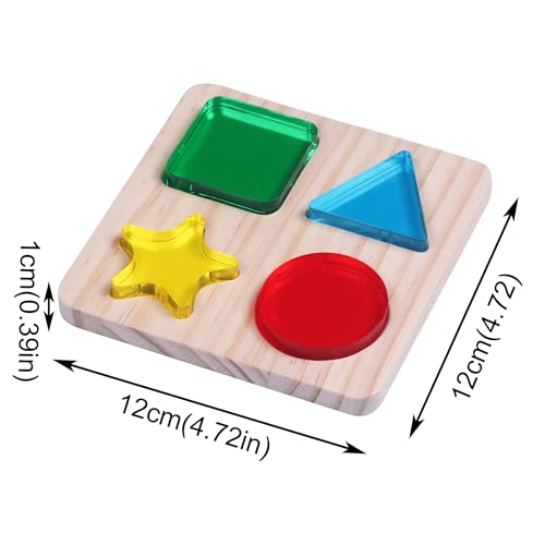 Image of Wooden Acrylic Sorting Stacking Toys, Shape Color Recognition Blocks Matching Puzzle,Fine Motor Skill Educational Preschool Learning Board Game,Early Childhood Development Puzzle Toys for Kids