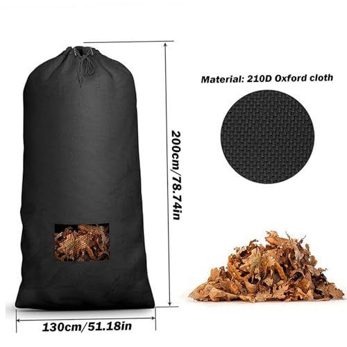 Lawn Mower Bag 79x51 in Large Capacity Leaf Bag with Zipper and Mesh Reusable Lawn Tractor Leaf Bag for Leaf Collection Grass Catching Lawn and Leaf Collector Leaf Collector Lawn Tractor Leaf Bag