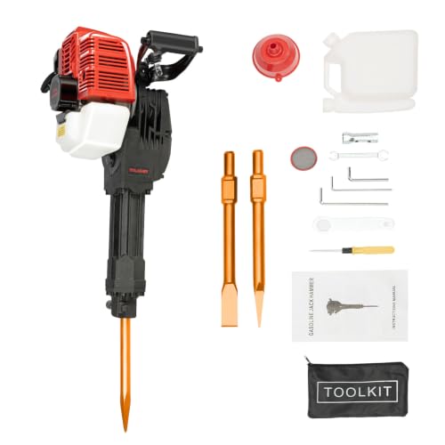 Image of Hammer Drill with 2 Chisels, 1900W Concrete Breaker Pneumatic Drill