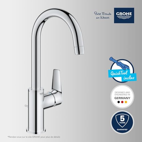 Mitigeur monocommande GROHE Start Edge avec tirette de vidage pour un lavabo net