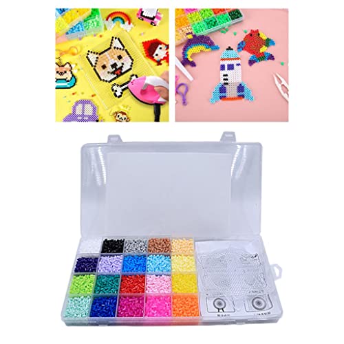 Newmind Hama Beads Toy Kit de artesanato para crianças com pegboards de papel para passar, contas e