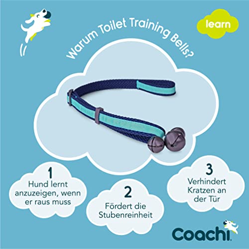 Coachi Toilet Training Bells, für Welpen oder neu erworbene Hunde, Stubenreinheit, kein Kratzen an der Tür, benutzerfreundlich, höhenverstellbar. Hundezubehör, zum Clicker-Training. Gut hörbar.