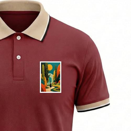 Image of Regular Fit Solid Half Sleeve Casual Tipping Collar Polo T-Shirt for Men