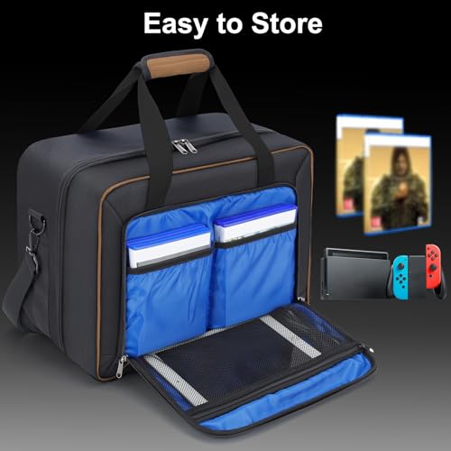 Image of GDNasist Carrying Case Fit for PS5, Travel Thickened Protective Bag Compatible with Playstation 5 Console, Headset, PS5 Controller, Game Discs, and Gaming Accessories Brown