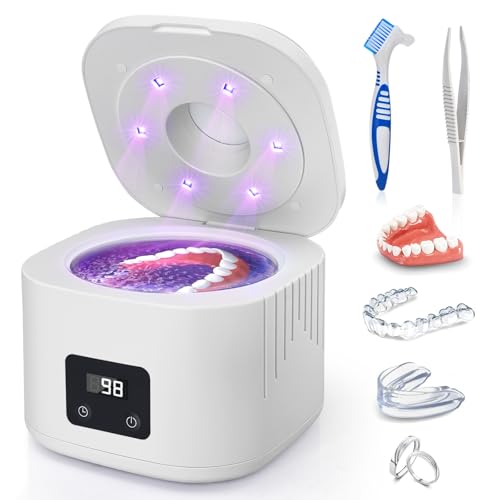 Limpiador Ultrasonidos Dental, 3 Modos, 49000Hz, Capacidad De 11,5OZ, Para Dentaduras Postizas, Correctores, Fundas Dentales, Joyas, Cabezas De Cepillo De Dientes Dispositivo de Limpieza Ultrasónica