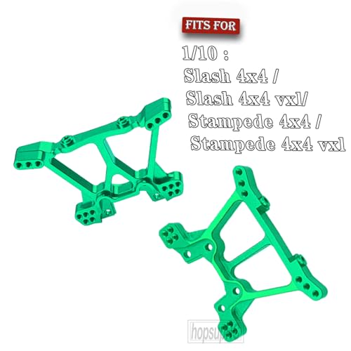 Image of Alloy Shock Tower Upgrades for 1 /10 Traxxas Slash 4x4 VXL /Stampede 4x4 VX,Front Rear Shock Mounts Hops Up,Replaces 6838 6839,Green