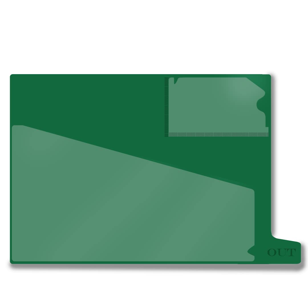 Doctor Stuff - Small Bottom Tab Vinyl Outguides, Diagonal Cut Front Pocket, Top Charge Out Slip Pocket, Plastic File Folder, Letter Size 9" x 13-1/4",