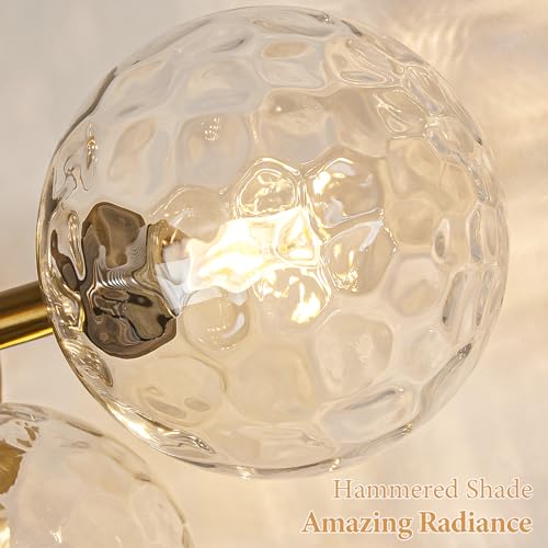 Image of 5 Lights Bathroom Vanity Light,Brushed Gold Globe Bathroom Light Fixtures