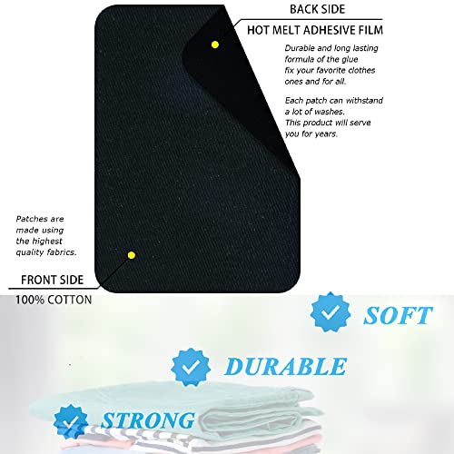 AXEN 12 toppe di riparazione Iron on, 100% cotone