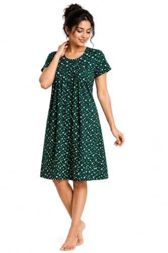 Image of Onekbhalo Women Cotton Night Dress Printed Culf Length Night Gown Short Nighty
