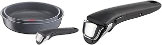 Lagostina Ingenio Induction Mineralis Batteria Di Pentole, Ad Induzione, Set 3 Pezzi & Ingenio Induction Manico Per Tutti I Prodotti Della Linea, Plastica E Acciaio, Nero, Unico