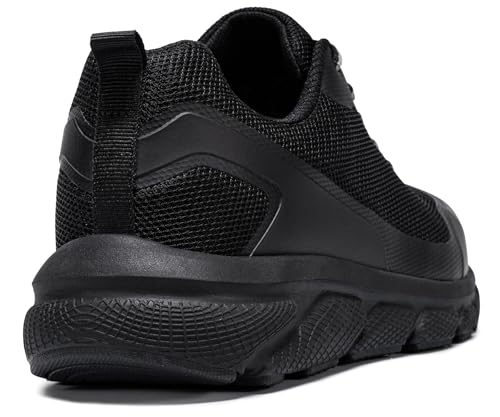Image of LARNMERN Steel Toe Shoes for Men,Lightweight Work Safety Fashion Sneakers Slip On Walking Comfortable Indestructible Construction Tennis Shoe 51597(11.5 Men, Black)