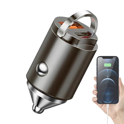 Cargador Rápido para Coche - Cargador USB para Teléfono de Coche | Anilla Extraíble Aleación Zinc Accesorios Compactos para Smartphones Vehículos Viajes Carretera