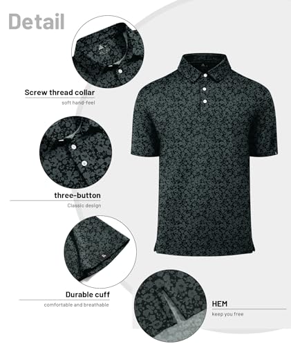 ZITY Mens Print Polo Shirts Short Sleeve Moisture Wicking Shirts for Men Golf Tennis Daily Casual Collared T-Shirt4