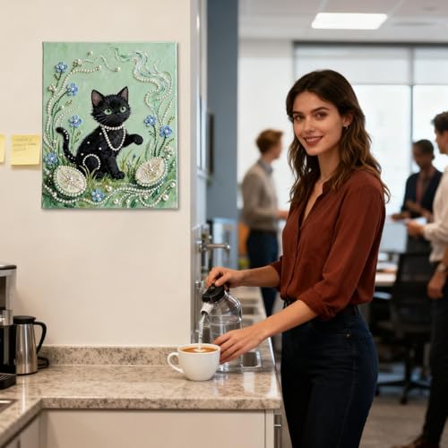 Peinture diamant détente femme avec cadre artisanal d'art - 2