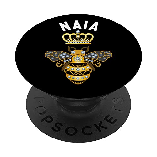 Naia Nombre Naia Regalos de Cumpleaños Reina Corona Abeja Naia PopSockets PopGrip Intercambiable Naia Nombre Naia Regalos de Cumpleaños Reina Corona Abeja Naia PopSockets PopGrip Intercambiable