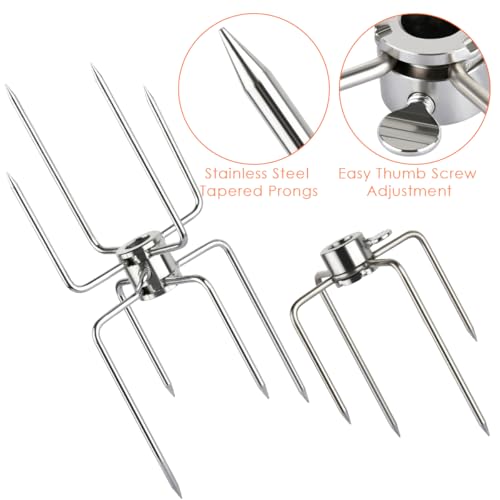 Accesorios para asador giratorio con tenedor de carne y pinchos para barbacoa de pollo 4