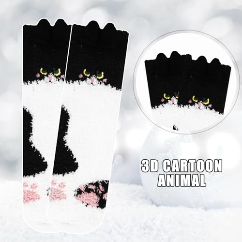 Image of Benefeet Sox Funny Animal Fuzzy Socks for Women Girls - Cute Fluffy Slippers, Cozy Warm Winter Plush Sleeping Socks