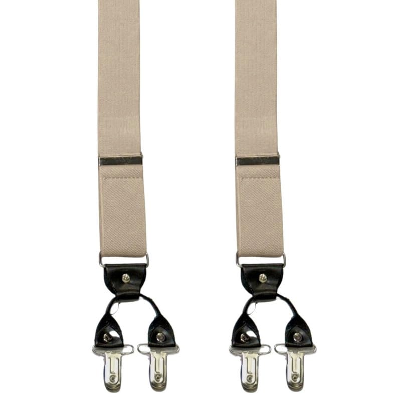 Image of The Tie Hub Suspenders for Men | Slim Clip-On Y-Back Elastic Braces | Adjustable 1.25 Inch | Formal Wedding Office