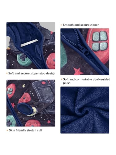 Game Console Star Girls Fleece Jacket Girls Fall Jacket Boys Coats Zip Up Hoodie Children Sherpa Warm Outerwear 2-10T3