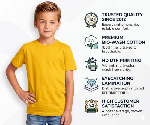 Image of Double F Branded Cotton Bio wash Round Neck Half Sleeve Solid T-Shirt for Boys and Baby