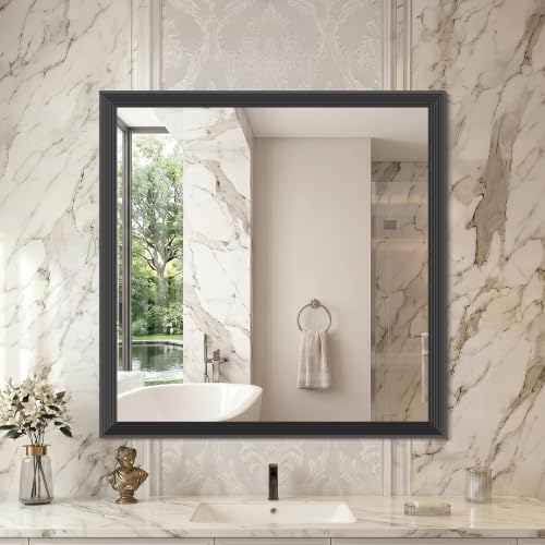 DESBING 36x36 Black Bathroom Mirrors for Over Sink
