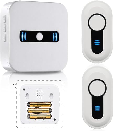 Jeatone Funkklingel Set - 1 Sender + 2 Empfänger, 36 Töne, 150 M Reichweite