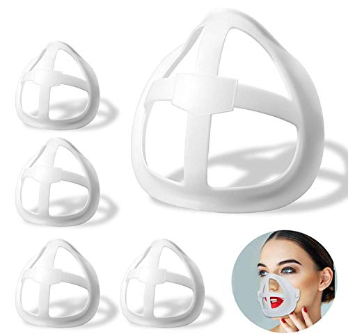 SEMBEM 5 Pcs 3D Mask Bracket, Mask Accessories, Protect Female Lipstick Lips - Reusable Face Cover Bracket Holder(White)