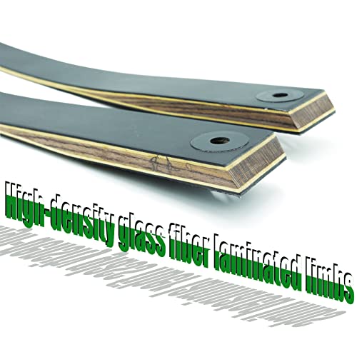 60 Inch American Longbow For Adult Black Hunter Takedown With Wood Bow Riser And Limbs Glass Fiber With Bamboo Slices 25-60 Lbs Bow For Hunting Target Practice Competition Chase Right Hand (35 Lbs) #TOP4