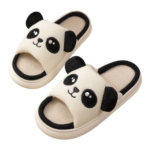 Linen Slippers - Rabbit, Pig, Bear Cute Cartoon Women's Home Couple Four Seasons