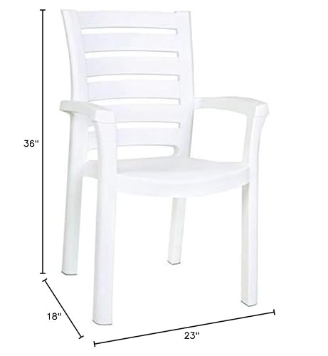Compamia ISP016-WHI Marina Resin Patio Dining Arm Chair In White  thumb #2