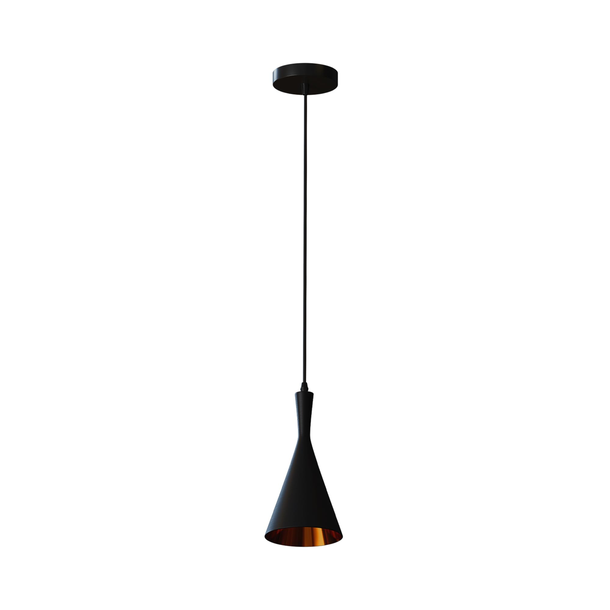 LEDSone Modern Pendant Light Black Inner Gold Hanging Ceiling Light with 95 cm Adjustable Cable E27 Lamp Fixture Farmhouse Décor Dining Room Hallway Kitchen Bar Restaurant