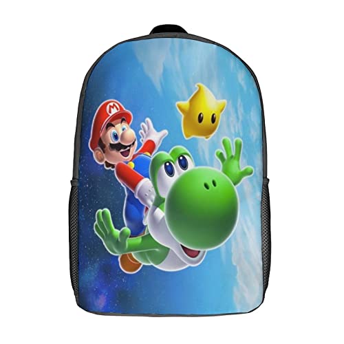 LIFUQING Mario Schulrucksack Teenager Schul Rucksack Schulranzen 3-6 Klasse Grundschule Ergonomischer Kinder Schultasche Daypacks School Bag, 17inch Cover