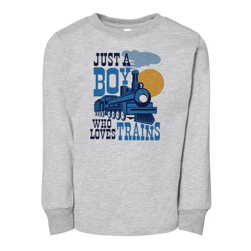 Just a Boy Who Loves Trains Toddler Kids Long Sleeve T-Shirt