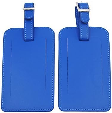 PilotMan PU Leather Luggage Tags Travel Bags Tags 2 Pieces Set