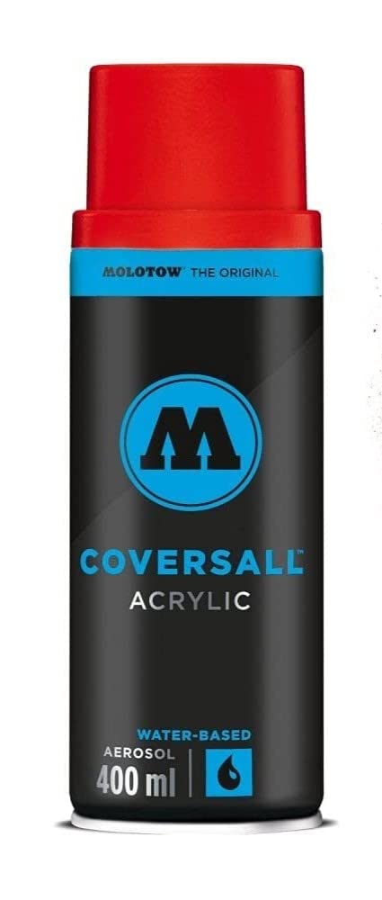 Molotow Coversall Acrylic Water Based Spray Paint Can, 400ml, Colour: SWET 100 Traffic Red