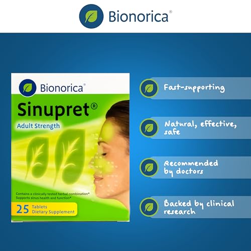 Image of Bionorica Sinupret Adult Strength Sinus - Immune Support Supplement - All Natural - Herbal Nasal Passage & Immunity Boost - 25 Tablets