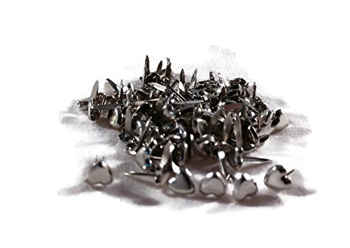 Creative Impressions Mini Heart Brads - Metallic Silver - 100Ct #TOP30