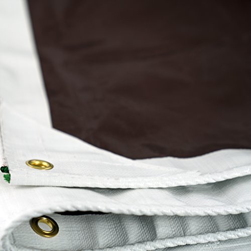 Watershed Innovations HydraTarp Super Heavy-Duty 16 Mil Thick Waterproof White/Brown Reversible Tarp, 12 by 24 Feet - Thumbnail 4