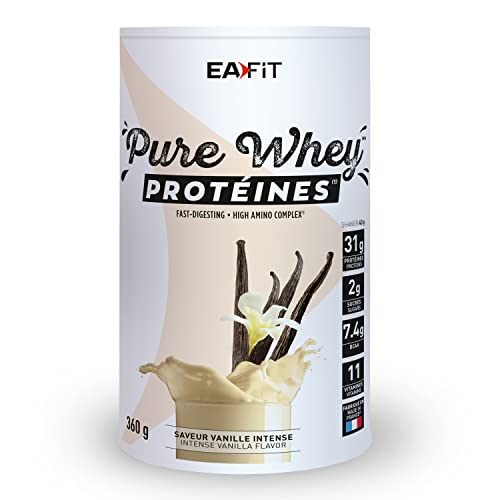 WHEY PROTEIN - Vanille - EAFIT - Marque Française N°1 en Nutrition Sportive - 31g de Proteine Whey - BCAA - Shaker Proteine - Pre Workout, Musculation -...