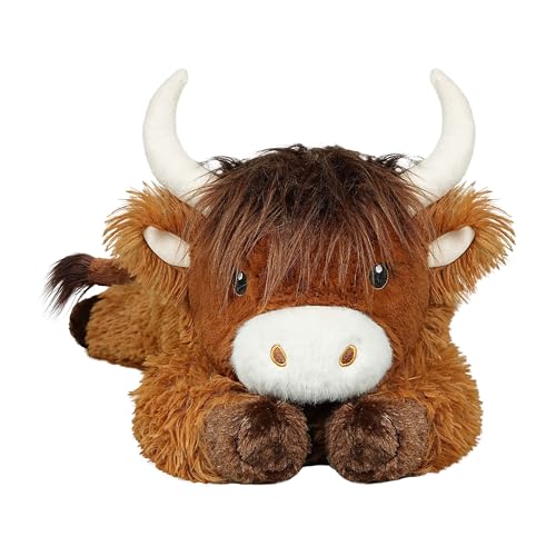 Ksidzas 4 lbs Weighted Stuffed Animal Highland Cow Plush,21" Large Weighted Cow Plush Toy,Soft Fluffy Highland Cow Stuffed Animal for Kids & Adults,Cute Farm Animal Gift Plush (Brown)